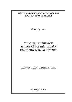 Luận văn thạc sĩ thực hiện chính sách an sinh xã hội trên địa bàn thành phố đà nẵng