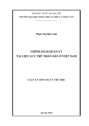 Luận văn thạc sĩ chính sách quản lý tài liệu lưu trữ nhân dân ở việt nam