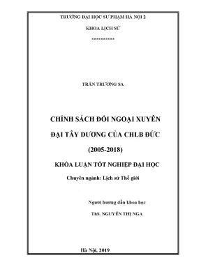 Luận văn thạc sĩ chính sách đối ngoại xuyên đại tây dương của chlb đức 2005 2018