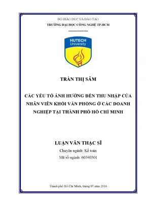 Luận văn thạc sĩ các yếu tố ảnh hưởng đến thu nhập của nhân viên khối văn phòng ở các doanh nghiệp tại thành phố hồ chí minh