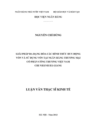 Giải pháp đa dạng hóa các hình thức huy động vốn và sử dụng vốn tại ngân hàng thương mại cổ phần công thương việt nam