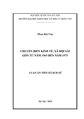 Luận văn thạc sĩ chuyển biến kinh tế xã hội sài gòn từ năm 1965 đến năm 1975
