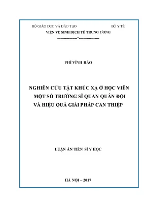 Luận án tiến sĩ nghiên cứu tật khúc xạ ở học viên một số trường sĩ quan quân đội và hiệu quả giải pháp can thiệp