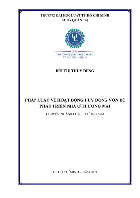 Luận văn pháp luật về hoạt động huy động vốn để phát triển nhà ở thương mại