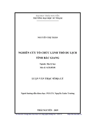 Luận văn thạc sĩ nghiên cứu tổ chức lãnh thổ du lịch tỉnh bắc giang