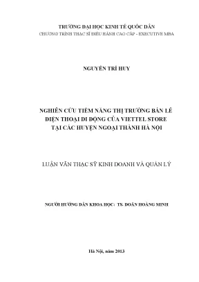 Nghiên cứu tiềm năng thị trường bán lẻ điện thoại di động của viettel store tại các huyện ngoại thành hà nội