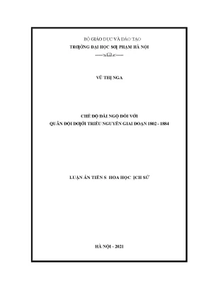 Luận án đại học sư phạm chế độ đãi ngộ đối với quân đội dưới triều nguyễn giai đoạn 1802 1884