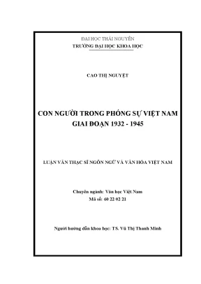 Luận văn thạc sĩ con người trong phóng sự việt nam giai đoạn 1932 1945