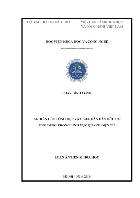 Luận án tiến sĩ nghiên cứu tổng hợp vật liệu bán dẫn hữu cơ ứng dụng trong lĩnh vực quang điện tử