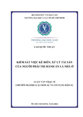 Luận văn kiểm sát việc kê biên xử lý tài sản của người phải thi hành án là nhà ở