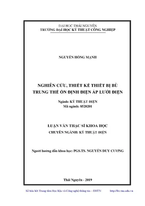 Luận văn thạc sĩ nghiên cứu thiết kế thiết bị bù trung thế ổn định điện áp lưới điện