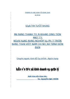 Mở rộng thanh toán không dùng tiền mặt tại ngân hàng nông nghiệp và phát triển nông thôn việt nam chi nhánh tỉnh điện biên
