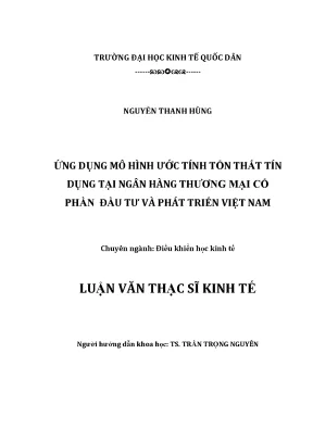 Ứng dụng mô hình ước tính tổn thất tín dụng tại ngân hàng thương mại cổ phần đầu tư và phát triển việt nam