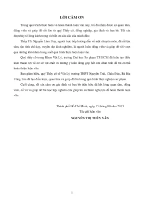 Luận văn tổ chức dạy học chương cảm ứng điện từ lớp 11 theo phương pháp thực nghiệm