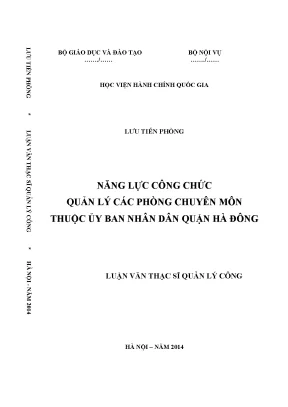 Năng lực công chức quản lý các phòng chuyên môn thuộc ủy ban nhân dân quận hà đông