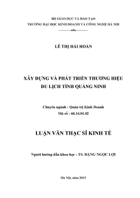Xây dựng và phát triển thương hiệu du lịch tỉnh quảng ninh