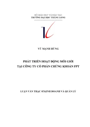 Phát triển hoạt động môi giới tại công ty cổ phần chứng khoán fpt