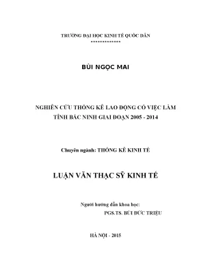 Nghiên cứu thống kê lao động có việc làm tỉnh bắc ninh giai đoạn 2005 2014
