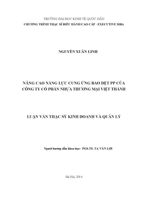 Nâng cao năng lực cung ứng bao dệt pp của công ty cổ phần nhựa thương mại việt thành