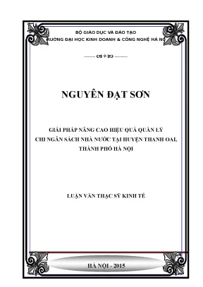 Giải pháp nâng cao hiệu quả quản lý chi ngân sách nhà nước tại huyện thanh oai thành phố hà nội1