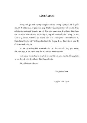 Đảm bảo tín dụng cho hoạt động của khu vực nông thôn tại ngân hàng hợp tác xã việt nam chi nhánh hải dương
