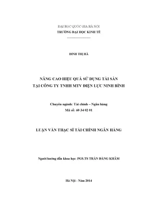 Nâng cao hiệu quả sử dụng tài sản tại công ty tnhh mtv điện lực ninh bình1