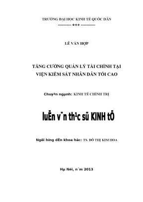 Tăng cường quản lý tài chính tại viện kiểm sát nhân dân tối cao1