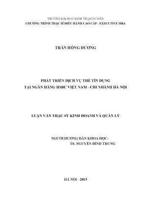 Phát triển dịch vụ thẻ tín dụng tại ngân hàng hsbc việt nam chi nhánh hà nội