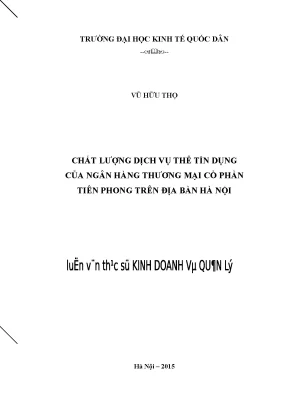 Chất lượng dịch vụ thẻ tín dụng của ngân hàng thương mại cổ phần tiên phong trên địa bàn hà nội