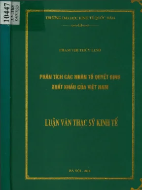 Phân tích các nhân tố quyết định xuất khẩu của việt nam