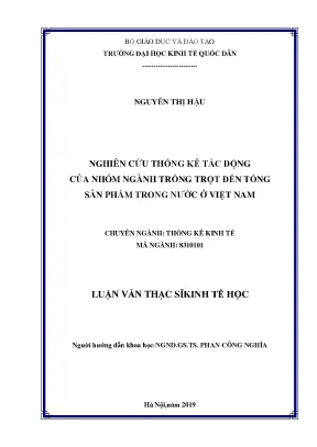 Nghiên cứu thống kê tác động của nhóm ngành trồng trọt đến tổng sản phẩm trong nước ở việt nam