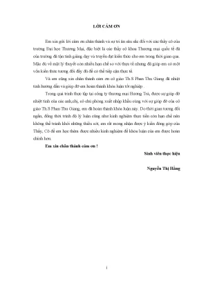 Luận văn tốt nghiệp các giải pháp đẩy mạnh hoạt động xuất khẩu mặt hàng chè của công ty thương mại hương trà sang thị trường eu