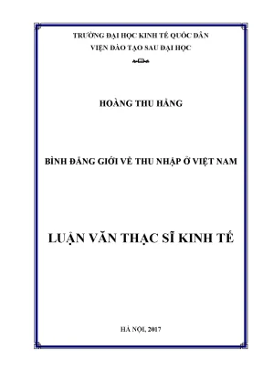 Bình đẳng giới về thu nhập ở việt nam