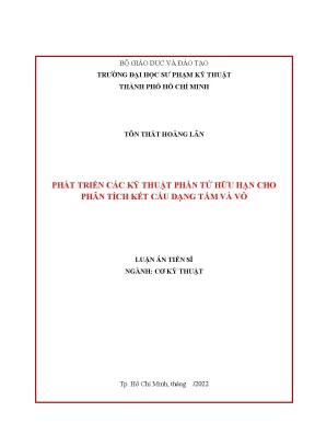 Tài liệu phát triển các kỹ thuật phần tử hữu hạn cho phân tích kết cấu dạng tấm và vỏ