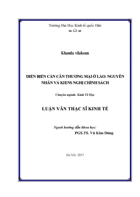 Diễn biến cán cân thương mại ở lào nguyên nhân và khuyến nghị chính sách