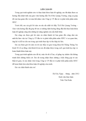 Luận văn tốt nghiệp giải pháp nâng cao hiệu quả tính an toàn và bảo mật hệ thống thông tin quản lý cho công ty cổ phần đầu tư và phát triển phần mềm sdic