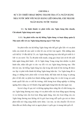 Luận văn tốt nghiệp hoạt động thanh tra của ngân hàng nhà nước đối với ngân hàng liên doanh chi nhánh ngân hàng nước ngoài