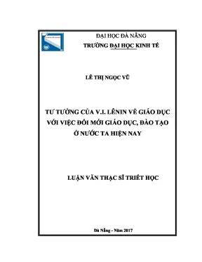 Luận văn thạc sĩ tư tưởng của v i lênin về giáo dục với việc đổi mới giáo dục đào tạo ở nước ta hiện nay