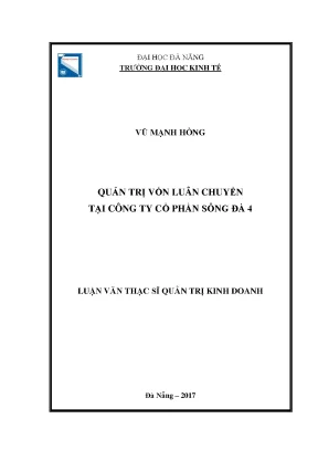 Luận văn thạc sĩ quản trị vốn luân chuyển tại công ty cổ phần sông đà 4001