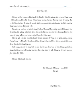 Luận văn tốt nghiệp tư vấn tài chính doanh nghiệp tại công ty cổ phần chứng khoán thăng long tls