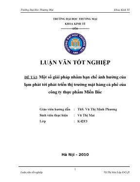 Luận văn tốt nghiệp một số giải pháp nhằm hạn chế ảnh hưởng của lạm phát tới phát triển thị trường mặt hàng cà phê của công ty thực phẩm miền bắc