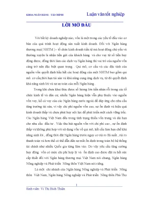 Luận văn tốt nghiệp giải pháp tăng cường huy động vốn tại ngân hàng nông nghiệp và phát triển nông thôn tỉnh phú thọ