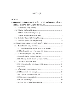 Luận văn thạc sĩ quản trị lực lượng bán hàng trên thị trường đà nẵng của công ty bia việt nam