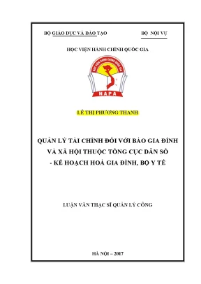 Luận văn thạc sĩ quản lý tài chính đối với báo gia đình và xã hội thuộc tổng cục dân số kế hoạch hóa gia đình bộ y tế