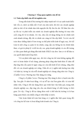 Luận văn tốt nghiệp kế toán bán nhóm hàng săm lốp tại công ty cổ phần cavico thương mại xây dựng
