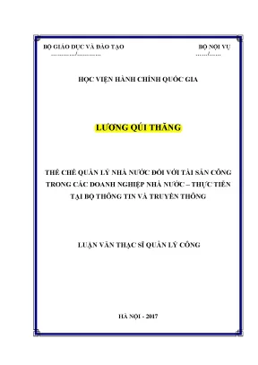 Luận văn thạc sĩ thể chế quản lý nhà nước thực tiễn tại bộ thông tin và truyền thông