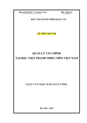Luận văn thạc sĩ quản lý tài chính tại học viện thanh thiếu niên