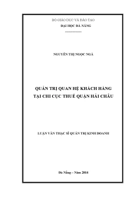 Luận văn thạc sĩ quản trị quan hệ khách hàng tại chi cục thuế quận hải châu