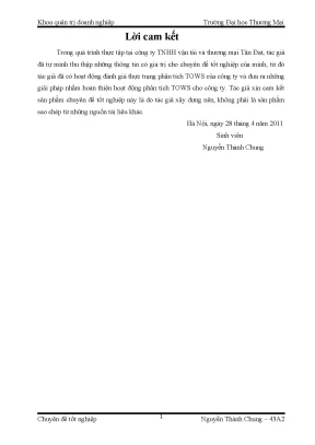 Luận văn tốt nghiệp phân tích tows chiến lược thâm nhập thị trường hà nội sản phẩm thiết bị tin học văn phòng của công ty tnhh vận tải và thương mại tân đạt