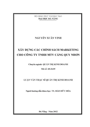 Luận văn thạc sĩ xây dựng các chính sách marketing cho công ty tnhh mtv cảng quy nhơn